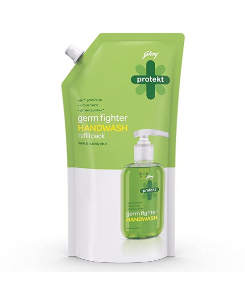 Godrej Protekt Germ Fighter Lime & Eucalyptus Hand Wash Refill Pouch  725 ml